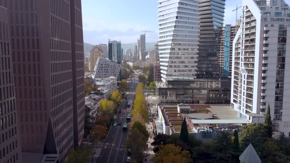 Modern Buildings And Traffic In The City Business Center