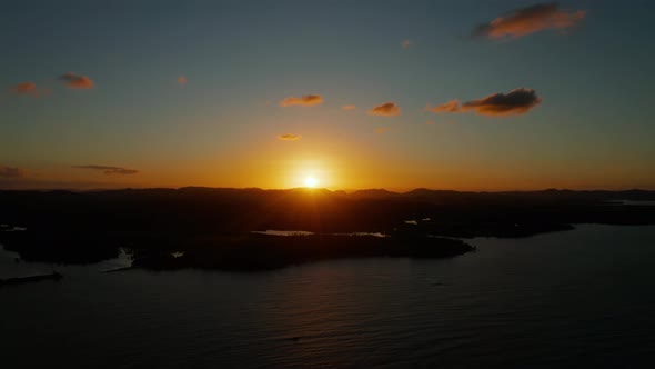 Colorful Sunset Over Tropical Islands