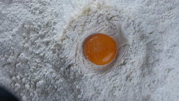 Egg Falls Into Flour 09