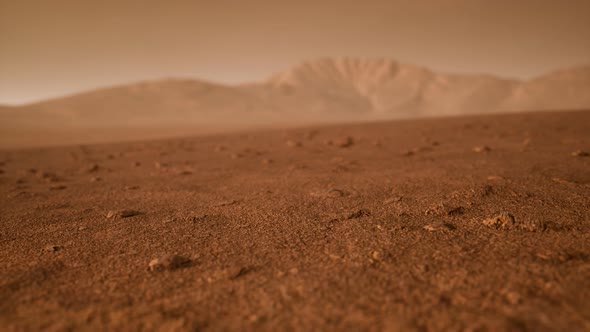 Fantastic Martian Landscape in Rusty Orange Shades alt