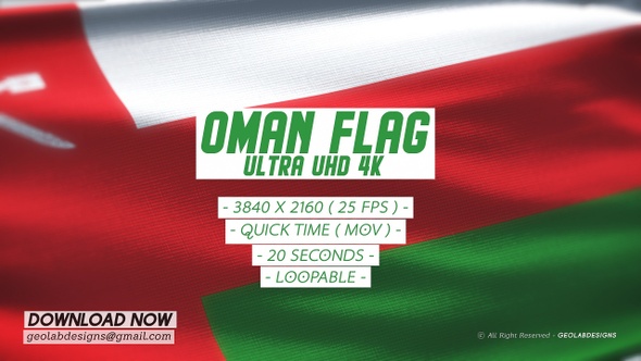 Oman Flag - Ultra UHD 4K Loopable