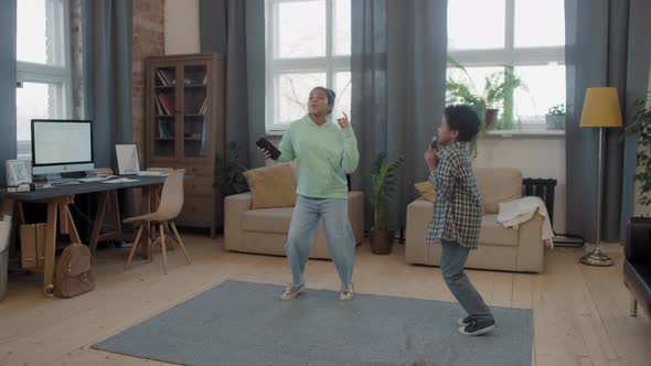 Afro Kids Dancing To Music At Home