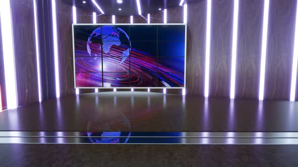 News Tv Studio Set   Virtual Green Screen Background Loopmotion Footage 42