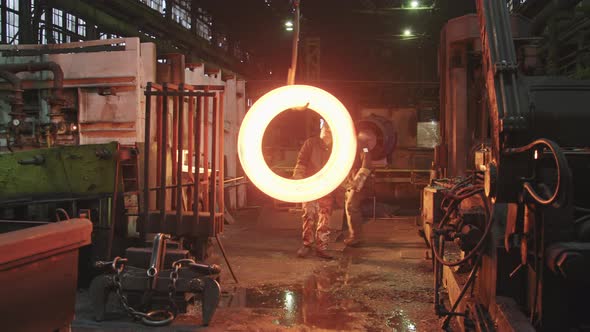 Blacksmith Workers At Forging Shop