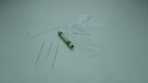 Cocaine On The Table And Ready For Use