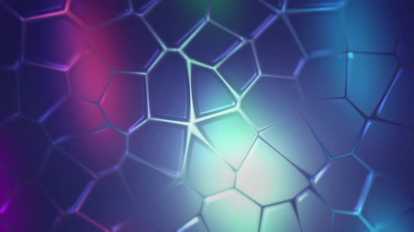 Colorful Background with Moving Mosaic Bubbles