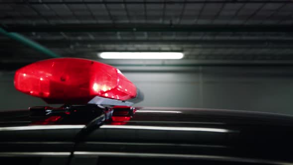 Colorful Lights Flashing on Police Car