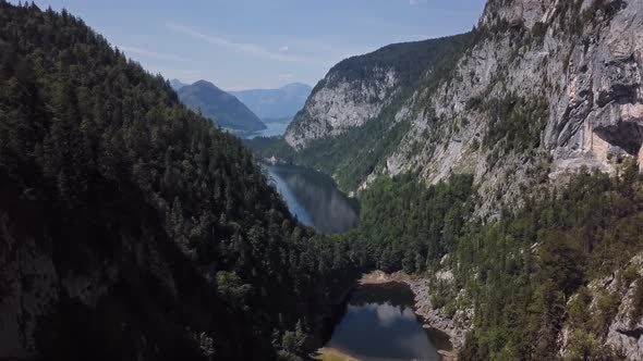 Aerial of Toplitzsee and Kammersee, Austria