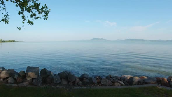 Lake Balaton Shore at Sunset, Hungary, Europe