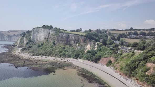 Beautiful UK South coast aerial views near Seaton in Devon and the Jurassic Coast.