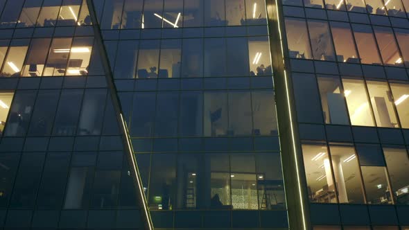 Office Building Windows at Night