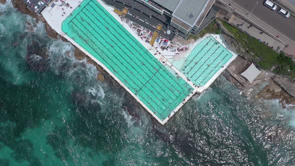 Salt Water Swimming Pool in Australia Bird's Eye View