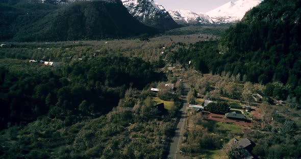 Slow motion, Drone footage in 120 fps slog-2 in the mointains city chillan in Chile