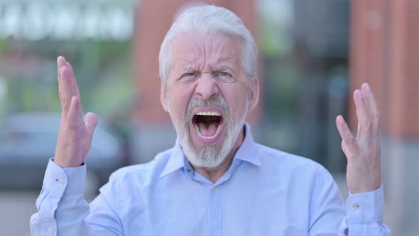 Outdoor Angry Old Man Screaming Loud