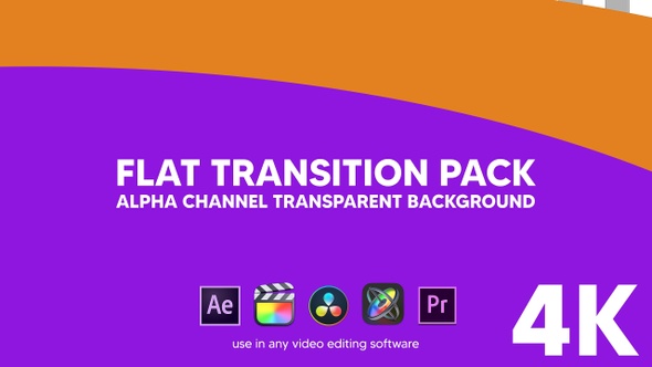 Flat Transition Pack alpha channel transparent background orange and purple color 4K alt