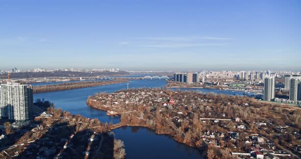 Aerial View Over Modern City Buildings