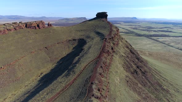 View from air of the Monument historical In Khakassia