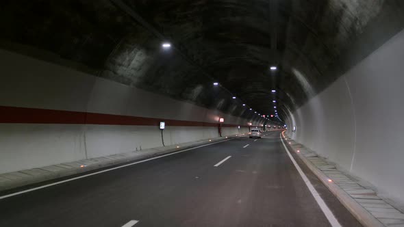 Cars Driving In The Tunnel