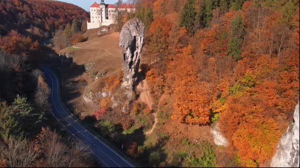 Aerial View of Pieskowa Skala Castle