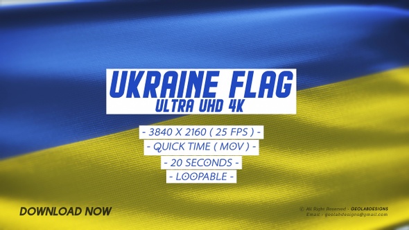 Ukraine Flag - Ultra UHD 4K Loopable