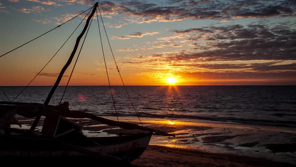 Timelapse at Sunset at Mahajanga Madagascar