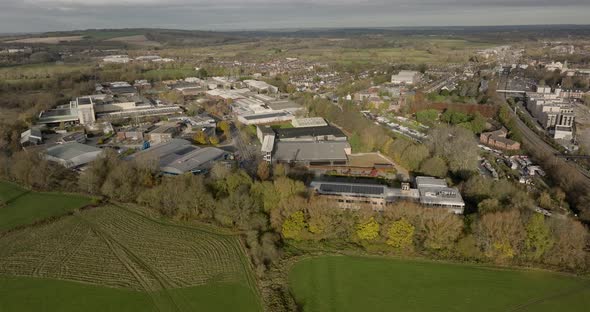 Oxford Osney Mead Industrial Estate Aerial View Autumn