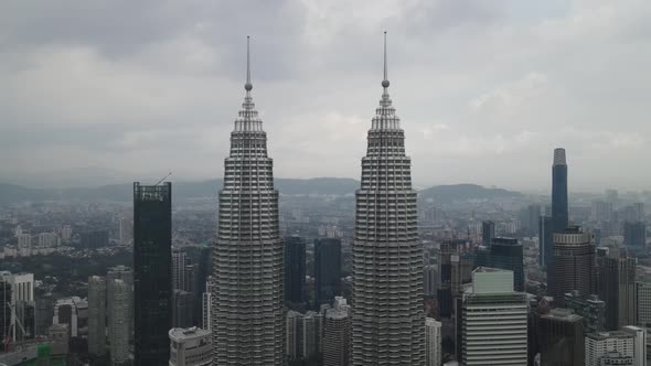 Aerial view of skyscrapers in Kuala Lumpur City Centre