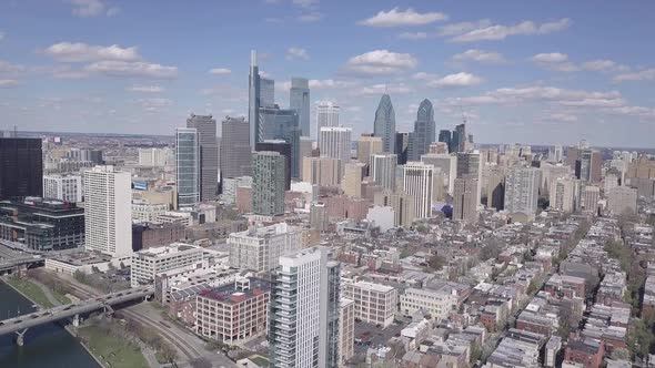 Aerial view of Philadelphia skyline