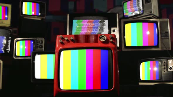 Color Bars Distortion and Vintage Television Sets.