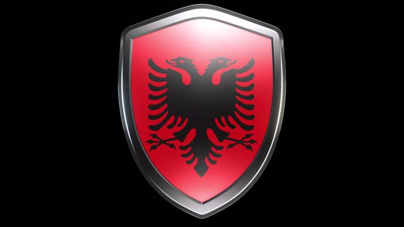 Albania Emblem Transition with Alpha Channel - 4K Resolution