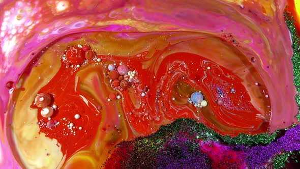 Colorful Ink Spheres On Oil 10