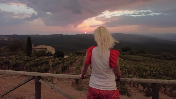 Vineyards of Montalcino Village at Sunset