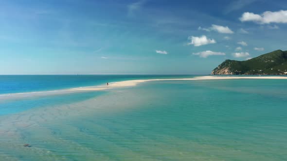 Picturesque Tranquil Ocean Waterscape As Seen From Above