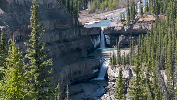 Crescent Waterfalls In Nordegg Alberta Canada