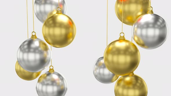 3D Looped Spinning Christmas Balls In 4K