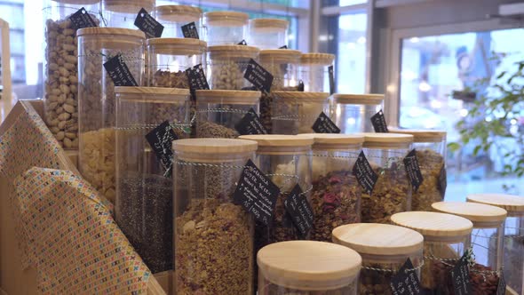 Granola Nuts Seeds Cereals Dry Fruits in Tall Glass Jars for Sale