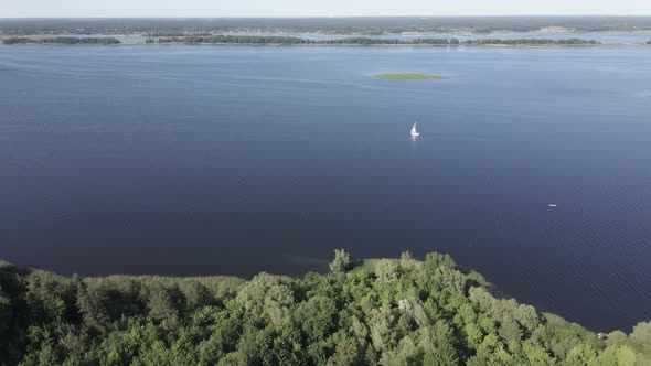 Dnipro River. Aerial View. Landmark of Ukraine