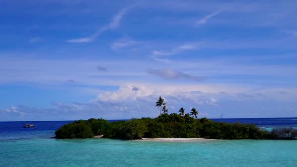 Aerial view tourism of tropical coast beach by blue water with sand background