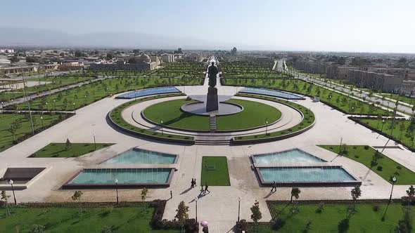 Panorama of Amir Temur Square in Shakhrisabs