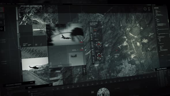 Military Mission Scanning Process Via Futuristic Satellite Digital Interface alt