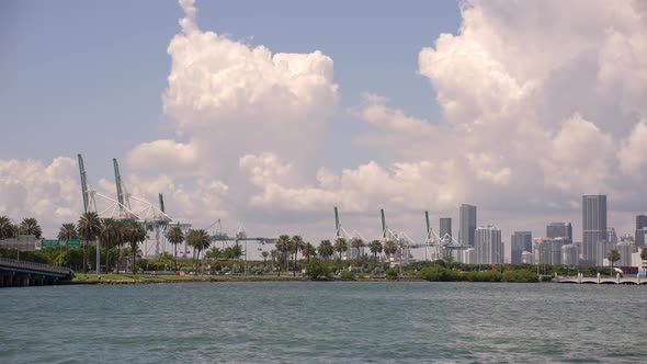Views Of Port Miami 4k Motion Footage