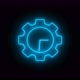 Gear Design Cyan Neon Light Clock Isolated On Black Background - VideoHive Item for Sale