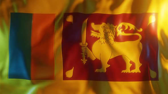 Sri Lanka Flag with Edge Bump