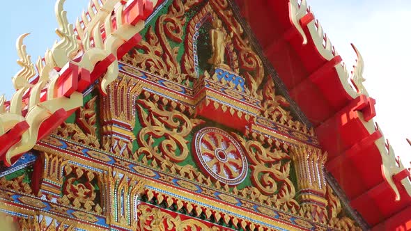 Thai Styled Church Building where People Doing Buddhist Ordination inside, This type of Building is