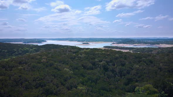 Drone footage of Medina Lake in the beautiful Texas Hill Country northwest of San Antonio. A highway