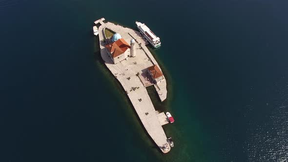 Aerial View of the Island of Gospa Od Skrpjela