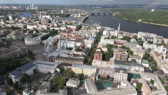 Kyiv, Ukraine. Aerial View. Slow Motion