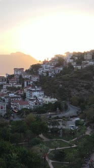 Vertical Video Alanya Turkey  a Resort Town on the Seashore