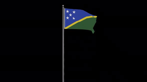 Solomon Islands Flag Pole Loops With Alpha