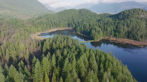 Aerial Footage of Minnekhada Regional Park in 4k, British Columbia, Canada